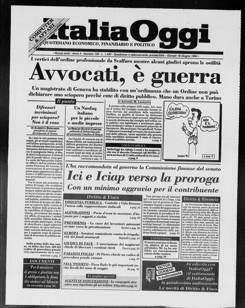 Italia oggi : quotidiano di economia finanza e politica